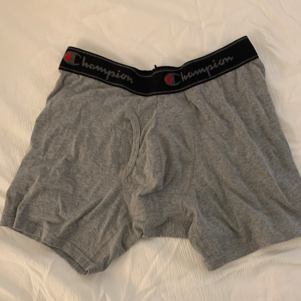 Champion Men's Black and Gray Boxer Briefs